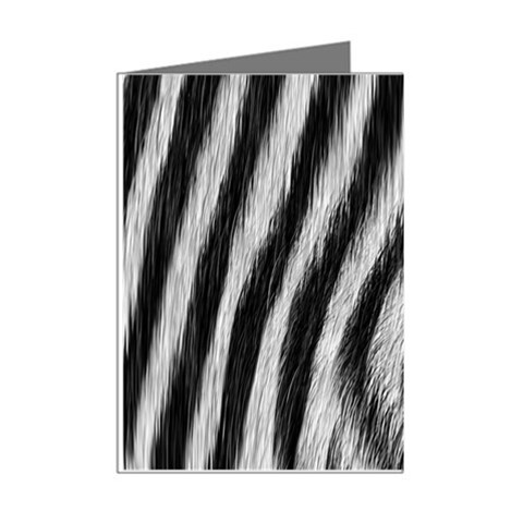 Zebra Texture, Zebra Wool, White Black Background Mini Greeting Cards (Pkg of 8) from ArtsNow.com Right