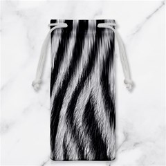 Zebra Texture, Zebra Wool, White Black Background Jewelry Bag from ArtsNow.com Front