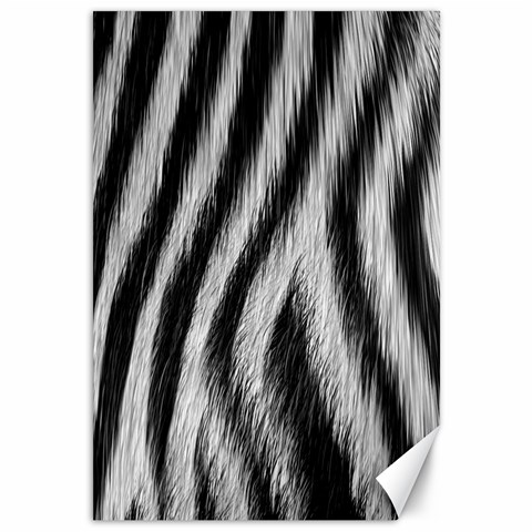 Zebra Texture, Zebra Wool, White Black Background Canvas 12  x 18  from ArtsNow.com 11.88 x17.36  Canvas - 1