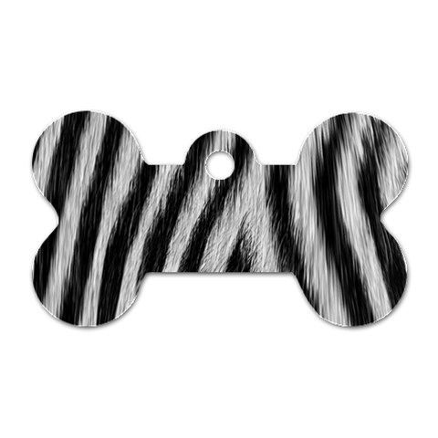 Zebra Texture, Zebra Wool, White Black Background Dog Tag Bone (One Side) from ArtsNow.com Front