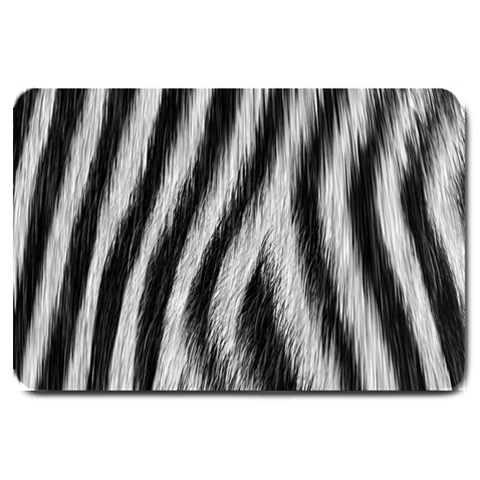 Zebra Texture, Zebra Wool, White Black Background Large Doormat from ArtsNow.com 30 x20  Door Mat