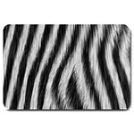 Zebra Texture, Zebra Wool, White Black Background Large Doormat