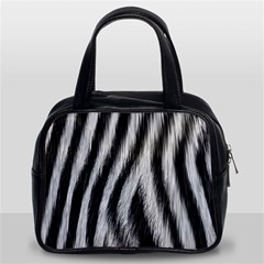 Zebra Texture, Zebra Wool, White Black Background Classic Handbag (Two Sides) from ArtsNow.com Front