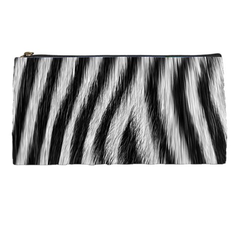 Zebra Texture, Zebra Wool, White Black Background Pencil Case from ArtsNow.com Front