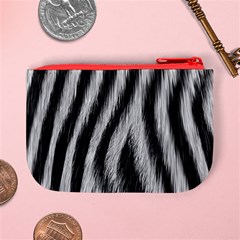 Zebra Texture, Zebra Wool, White Black Background Mini Coin Purse from ArtsNow.com Back