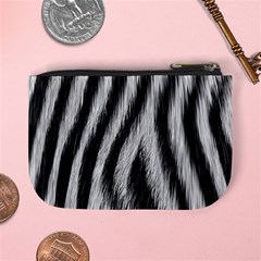 Zebra Texture, Zebra Wool, White Black Background Mini Coin Purse from ArtsNow.com Back