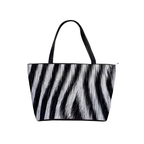 Zebra Texture, Zebra Wool, White Black Background Classic Shoulder Handbag from ArtsNow.com Front