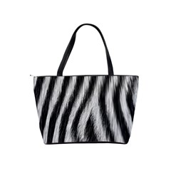 Zebra Texture, Zebra Wool, White Black Background Classic Shoulder Handbag from ArtsNow.com Back