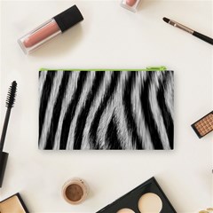 Zebra Texture, Zebra Wool, White Black Background Cosmetic Bag (Small) from ArtsNow.com Back