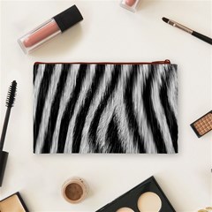 Zebra Texture, Zebra Wool, White Black Background Cosmetic Bag (Medium) from ArtsNow.com Back