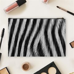 Zebra Texture, Zebra Wool, White Black Background Cosmetic Bag (Large) from ArtsNow.com Back