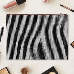 Zebra Texture, Zebra Wool, White Black Background Cosmetic Bag (XL) from ArtsNow.com Back