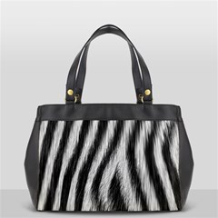 Zebra Texture, Zebra Wool, White Black Background Oversize Office Handbag (2 Sides) from ArtsNow.com Back