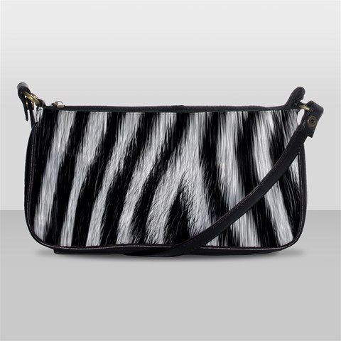 Zebra Texture, Zebra Wool, White Black Background Shoulder Clutch Bag from ArtsNow.com Front