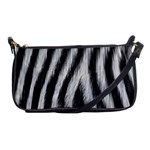 Zebra Texture, Zebra Wool, White Black Background Shoulder Clutch Bag