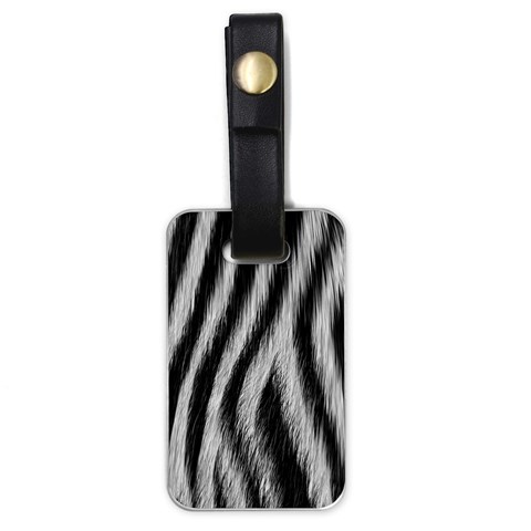 Zebra Texture, Zebra Wool, White Black Background Luggage Tag (one side) from ArtsNow.com Front