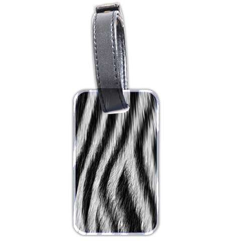 Zebra Texture, Zebra Wool, White Black Background Luggage Tag (two sides) from ArtsNow.com Front