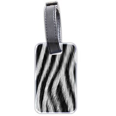 Zebra Texture, Zebra Wool, White Black Background Luggage Tag (two sides) from ArtsNow.com Front