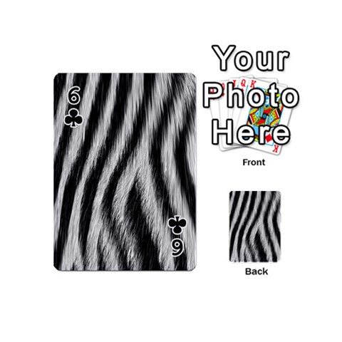 Zebra Texture, Zebra Wool, White Black Background Playing Cards 54 Designs (Mini) from ArtsNow.com Front - Club6