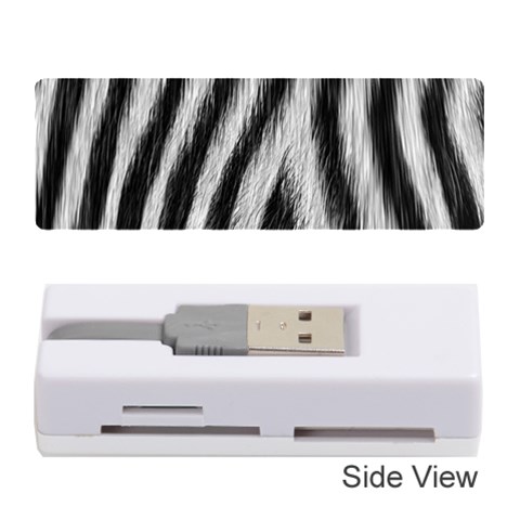 Zebra Texture, Zebra Wool, White Black Background Memory Card Reader (Stick) from ArtsNow.com Front