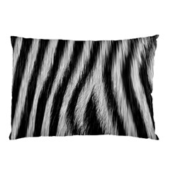 Zebra Texture, Zebra Wool, White Black Background Pillow Case (Two Sides) from ArtsNow.com Front