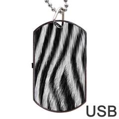 Zebra Texture, Zebra Wool, White Black Background Dog Tag USB Flash (Two Sides) from ArtsNow.com Front