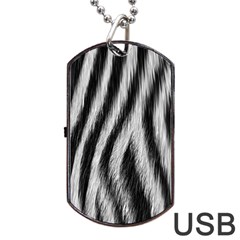 Zebra Texture, Zebra Wool, White Black Background Dog Tag USB Flash (Two Sides) from ArtsNow.com Back