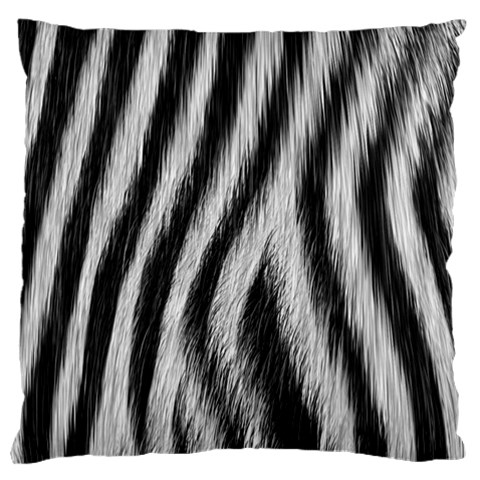 Zebra Texture, Zebra Wool, White Black Background Large Cushion Case (One Side) from ArtsNow.com Front