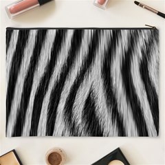 Zebra Texture, Zebra Wool, White Black Background Cosmetic Bag (XXXL) from ArtsNow.com Back