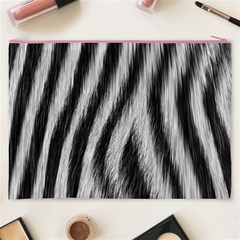 Zebra Texture, Zebra Wool, White Black Background Cosmetic Bag (XXXL) from ArtsNow.com Back