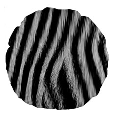 Zebra Texture, Zebra Wool, White Black Background Large 18  Premium Round Cushions from ArtsNow.com Front