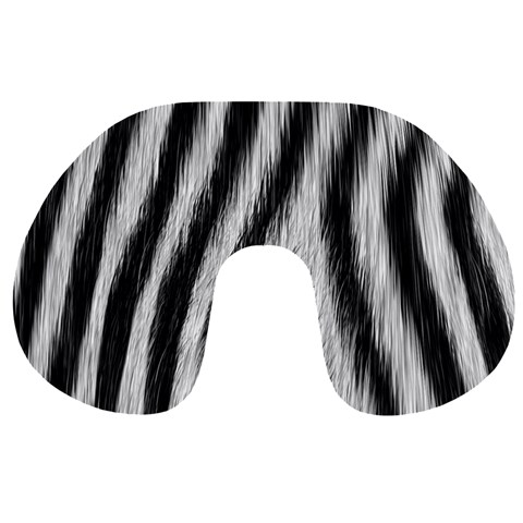 Zebra Texture, Zebra Wool, White Black Background Travel Neck Pillow from ArtsNow.com Front