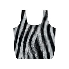 Zebra Texture, Zebra Wool, White Black Background Full Print Recycle Bag (S) from ArtsNow.com Front