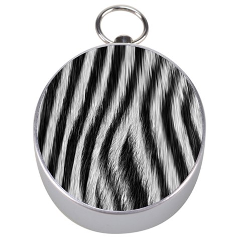 Zebra Texture, Zebra Wool, White Black Background Silver Compasses from ArtsNow.com Front