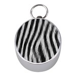 Zebra Texture, Zebra Wool, White Black Background Mini Silver Compasses