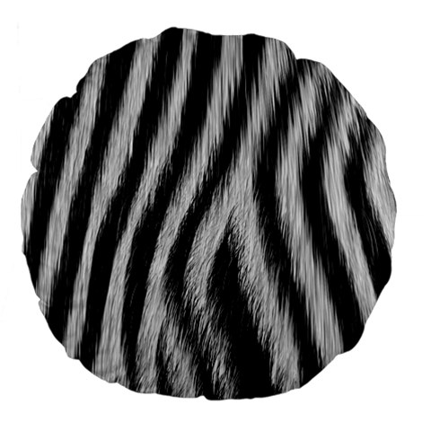 Zebra Texture, Zebra Wool, White Black Background Large 18  Premium Flano Round Cushions from ArtsNow.com Front