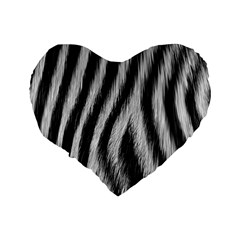 Zebra Texture, Zebra Wool, White Black Background Standard 16  Premium Flano Heart Shape Cushions from ArtsNow.com Back