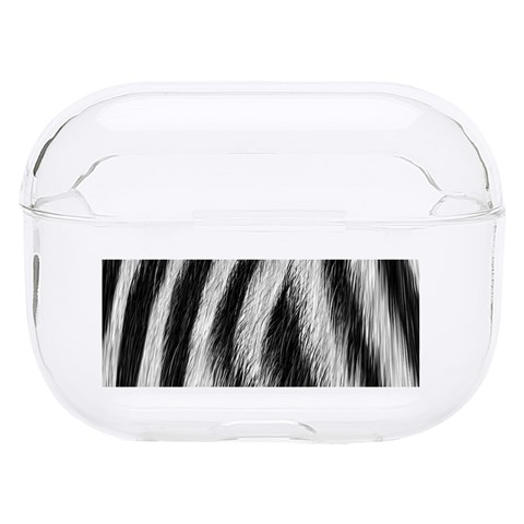 Zebra Texture, Zebra Wool, White Black Background Hard PC AirPods Pro Case from ArtsNow.com Front