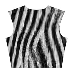 Zebra Texture, Zebra Wool, White Black Background Cotton Crop Top from ArtsNow.com Back