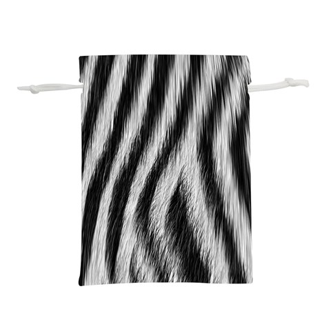 Zebra Texture, Zebra Wool, White Black Background Lightweight Drawstring Pouch (S) from ArtsNow.com Front