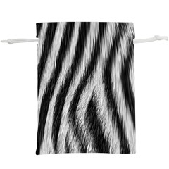 Zebra Texture, Zebra Wool, White Black Background Lightweight Drawstring Pouch (XL) from ArtsNow.com Back