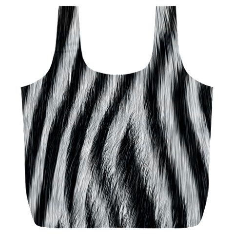 Zebra Texture, Zebra Wool, White Black Background Full Print Recycle Bag (XXL) from ArtsNow.com Front