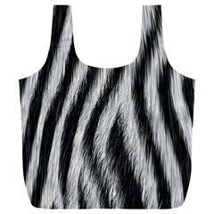 Zebra Texture, Zebra Wool, White Black Background Full Print Recycle Bag (XXL) from ArtsNow.com Back