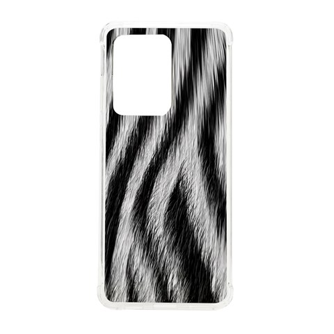 Zebra Texture, Zebra Wool, White Black Background Samsung Galaxy S20 Ultra 6.9 Inch TPU UV Case from ArtsNow.com Front