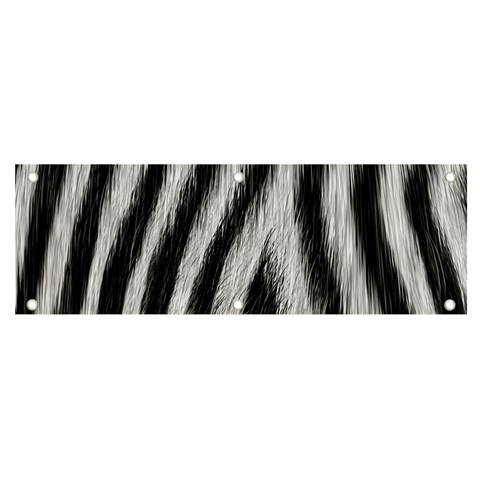 Zebra Texture, Zebra Wool, White Black Background Banner and Sign 6  x 2  from ArtsNow.com Front