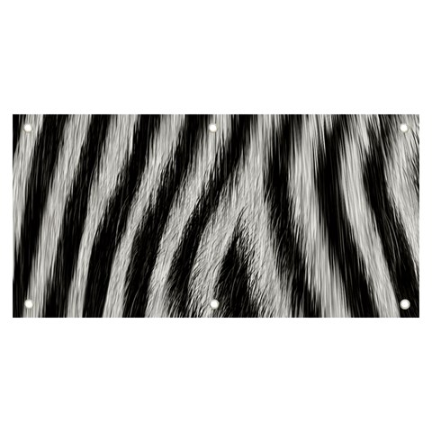 Zebra Texture, Zebra Wool, White Black Background Banner and Sign 6  x 3  from ArtsNow.com Front