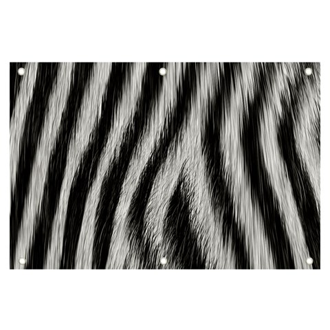 Zebra Texture, Zebra Wool, White Black Background Banner and Sign 6  x 4  from ArtsNow.com Front