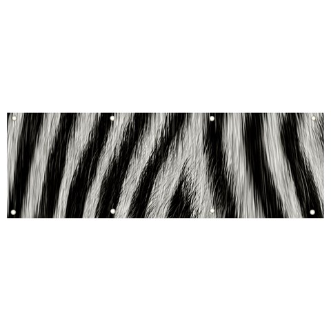 Zebra Texture, Zebra Wool, White Black Background Banner and Sign 9  x 3  from ArtsNow.com Front