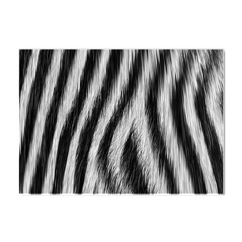 Zebra Texture, Zebra Wool, White Black Background Crystal Sticker (A4) from ArtsNow.com Front