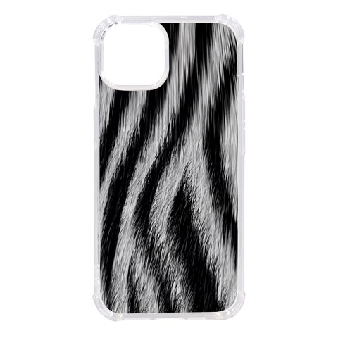 Zebra Texture, Zebra Wool, White Black Background iPhone 14 TPU UV Print Case from ArtsNow.com Front